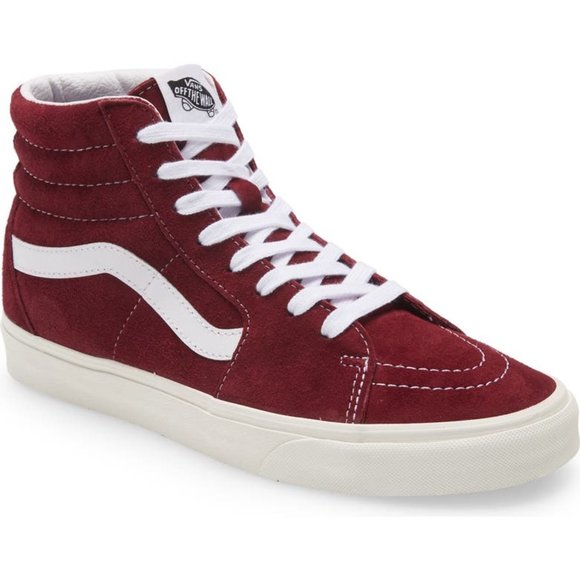 NIB Vans SK8 Hi Pig Suede Pomegranate/Snow White US Mens 11 - Picture 6 of 11